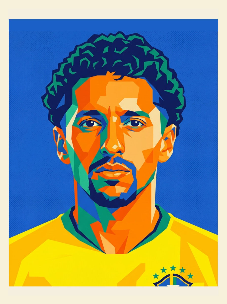 Brazil — illustrated portrait of captain Marquinhos